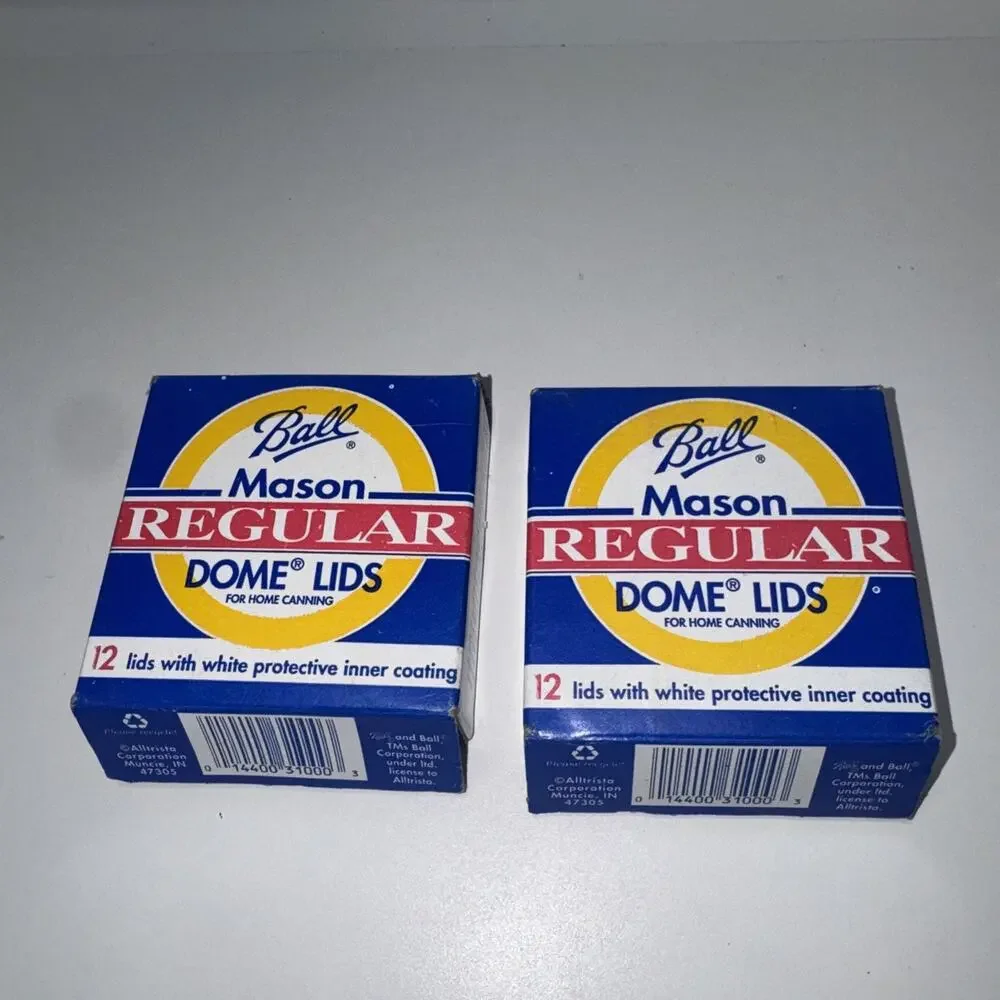 2pk 12 Count (24Lids) Lot Vtg BALL Regular Mouth Jar Dome Lids 2002 New open